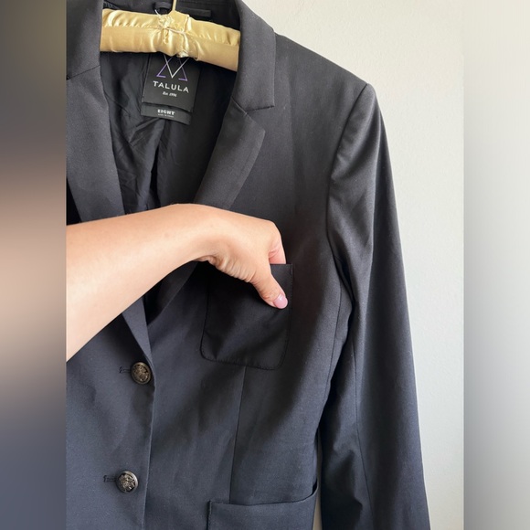 ARITZIA TALULA Exeter Boyfriend Blazer Wool Blend Jacket Black, size 8 - Picture 10 of 13